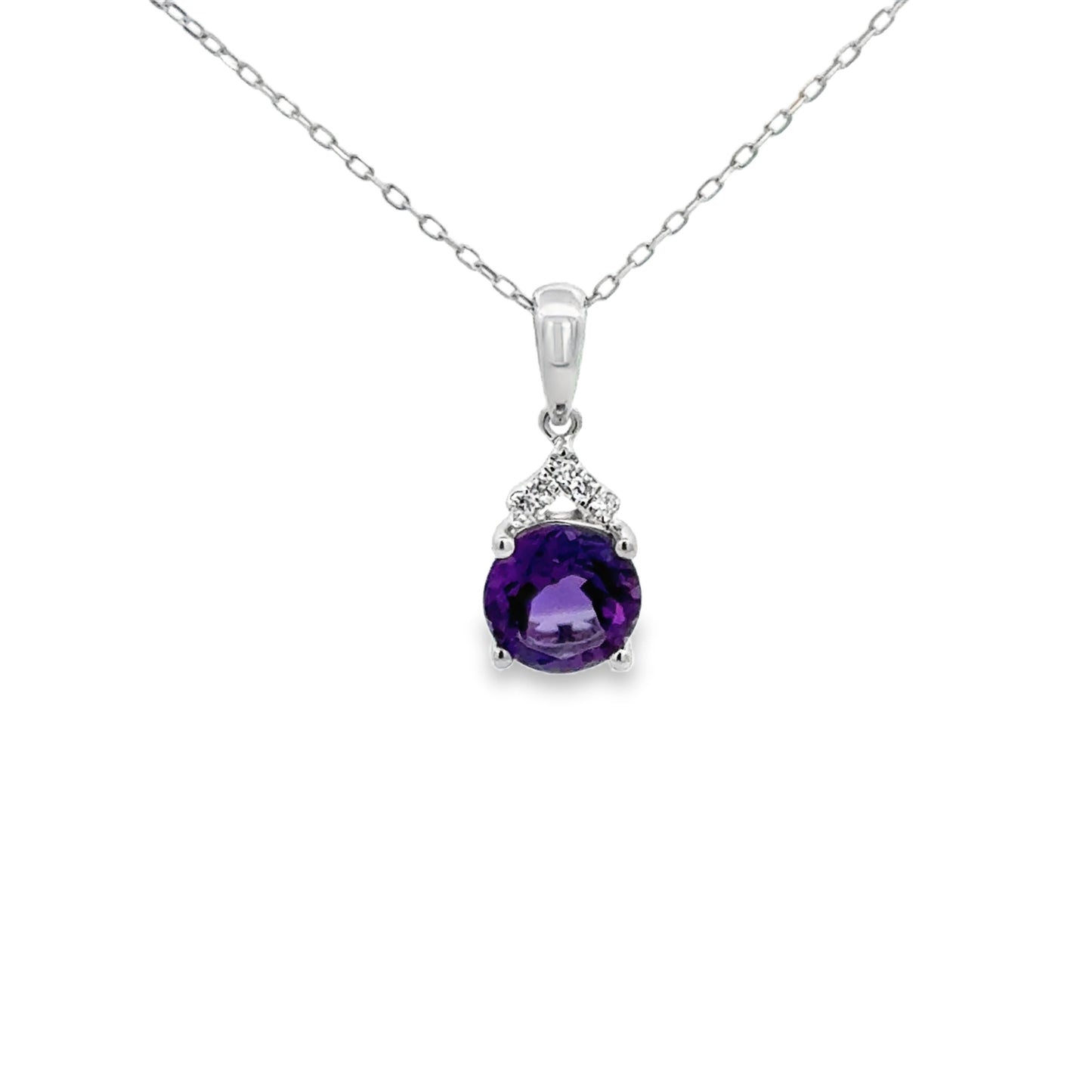 14K White Gold Amethyst Pendant 1 Am 1.28ct