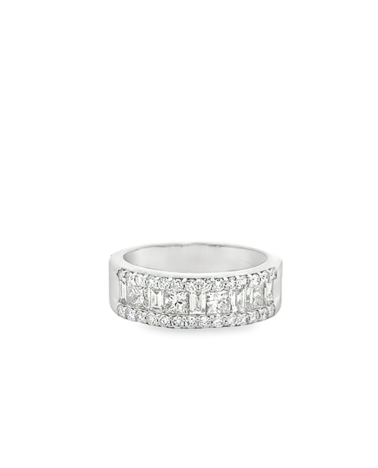 18K White Gold and Diamond Wedding Band (0.77ct)