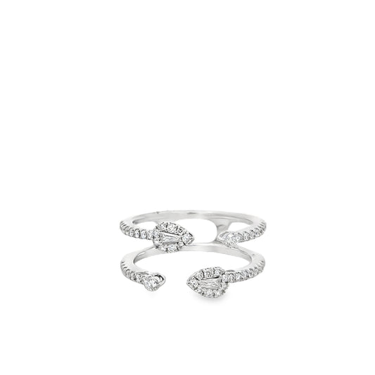 14K White Gold and Diamond Fashion Ring