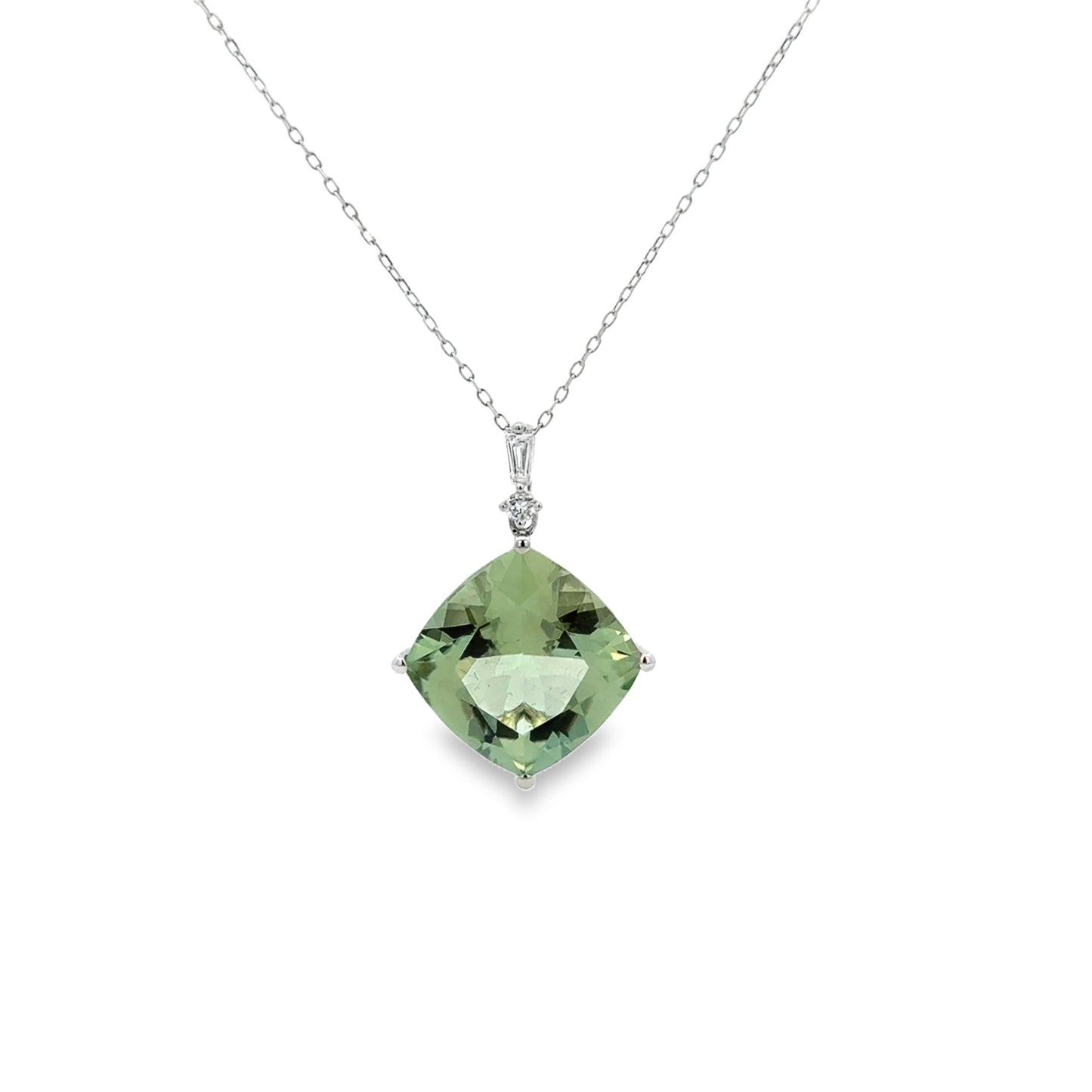 14K White Gold Tourmaline Pendant
