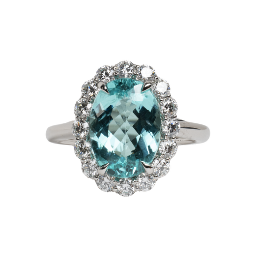 Platinum Diamond Paraiba Fashion Ring