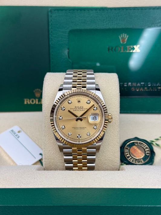 Rolex Datejust 36mm Champagne Diamond Dial