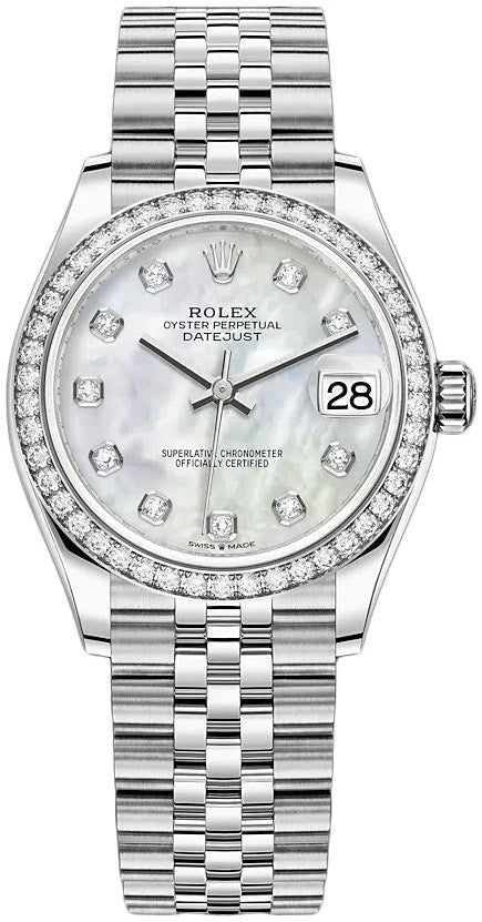 Rolex Datejust 36 - Mother of Pearl Dial - Diamond Set Bezel - 18k White Gold &amp; Oystersteel - Preowned