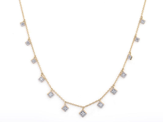 18K Yellow Gold Lisse Dancing Diamonds Kite Necklace