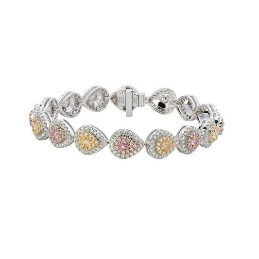 18K Rose and White Gold Tennis Bracelet