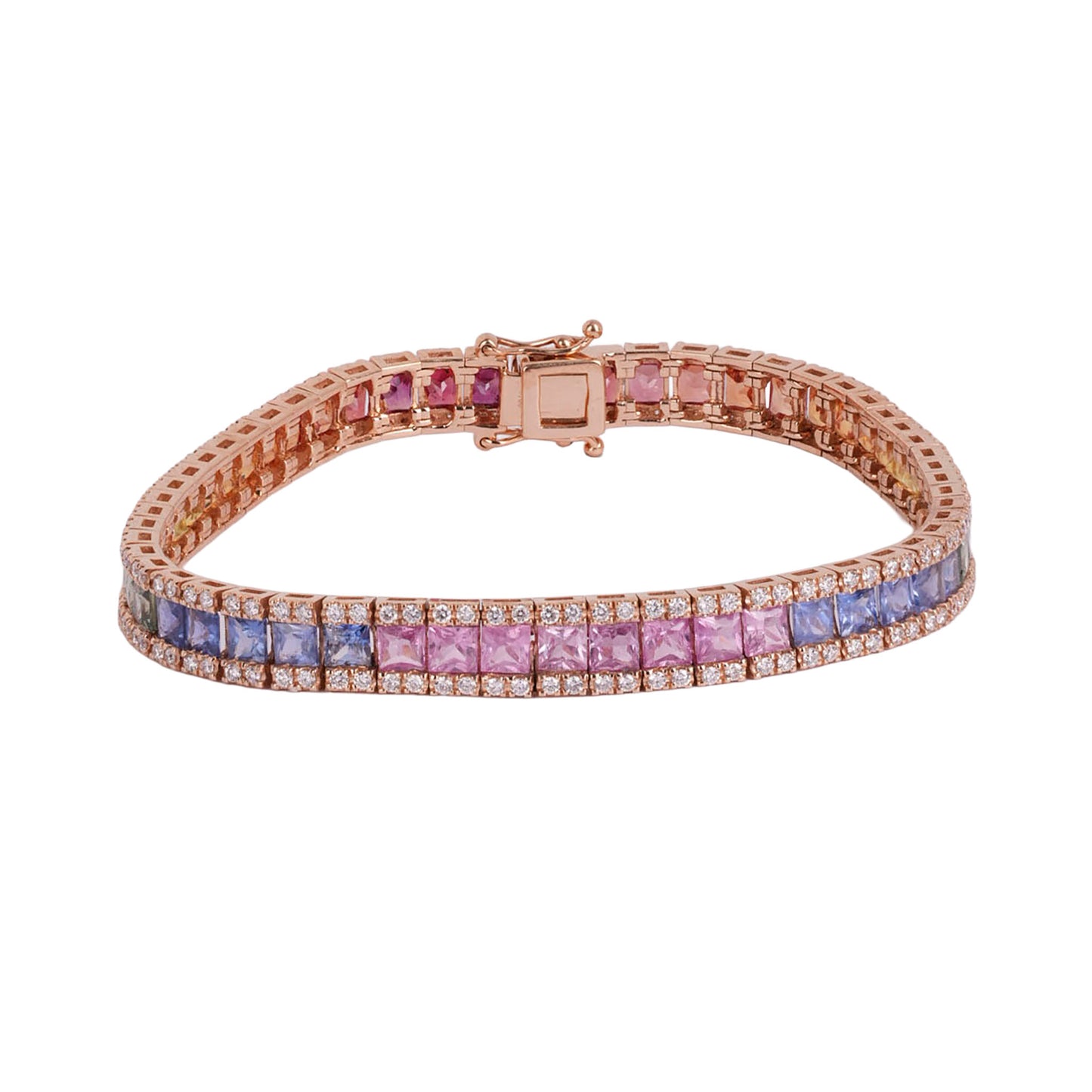 18k Rose Gold Sapphire Tennis Bracelet